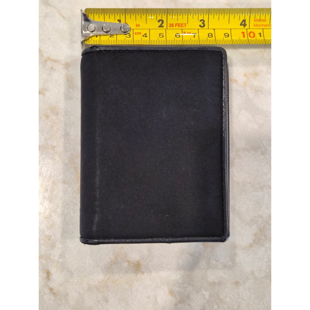 Prada Black Tessuto Nylon Saffiano Leather Bifold Wallet Triangle Logo Unisex - Picture 3 of 14